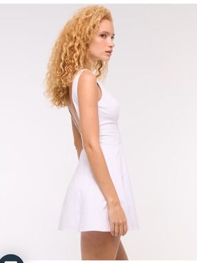 Abercrombie Mila High Neck Stretch Mini Dress - White